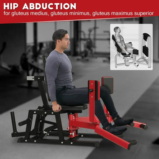 Syedee Hip Abductor Machine, Plate-Loaded Inner and Outer Thigh Machine, Thigh Master Hip Trainer, Hip Thrusters for Home Gym（2024 Vision